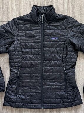 SALE!! Patagonia Nano Puff Jacket Womens Medium Black Puffer Coat Excellent Cond